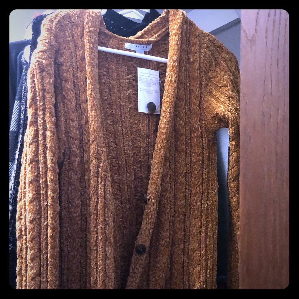 Mustard long cardigan